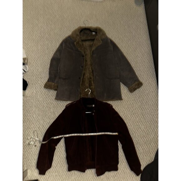 2 Vintage Style Jackets Men’s Small/Medium – Faux Shearling & Velvet Bomber - Picture 1 of 6